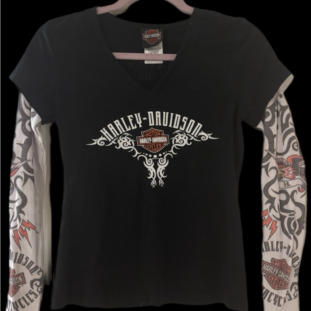 Harley-Davidson Rare Black Graphic Short Sleeve Tee